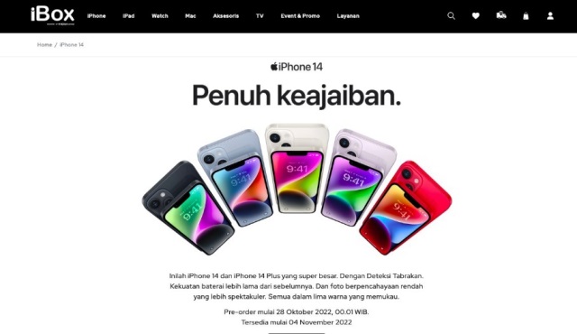 iBox Indonesia Resmi Umumkan Jadwal Pre Order dan Penjualan Resmi iPhone 14 series