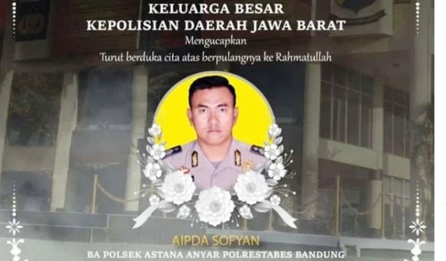 Aipda Sofyan Didu Tewas Akibat Ledakan di Polsek Astana Anyar Bandung