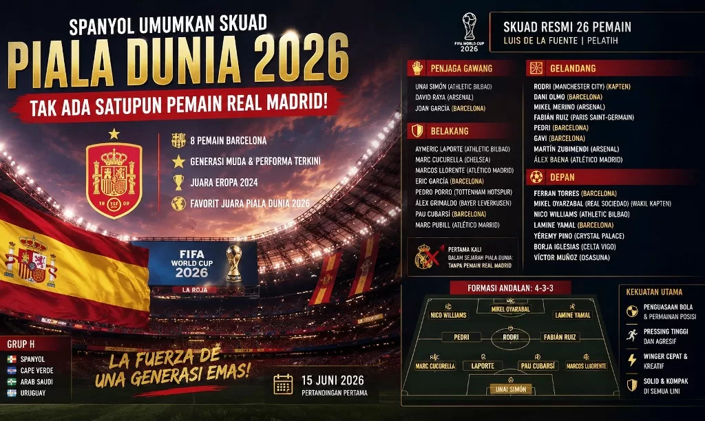 Skuad Spanyol Piala Dunia 2026