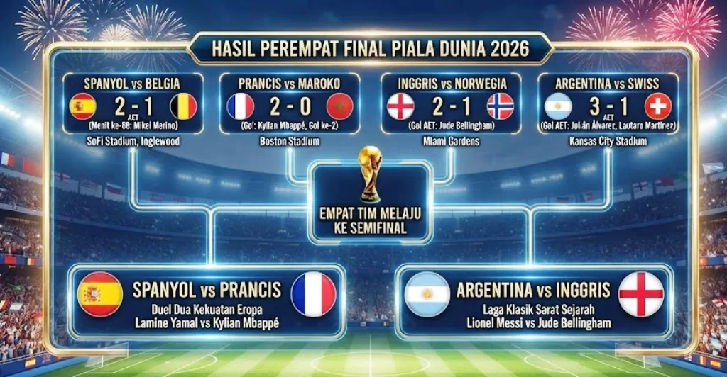 Hasil Perempat Final Piala Dunia 2026