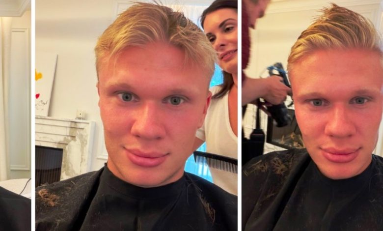 Erling Haaland potong rambut